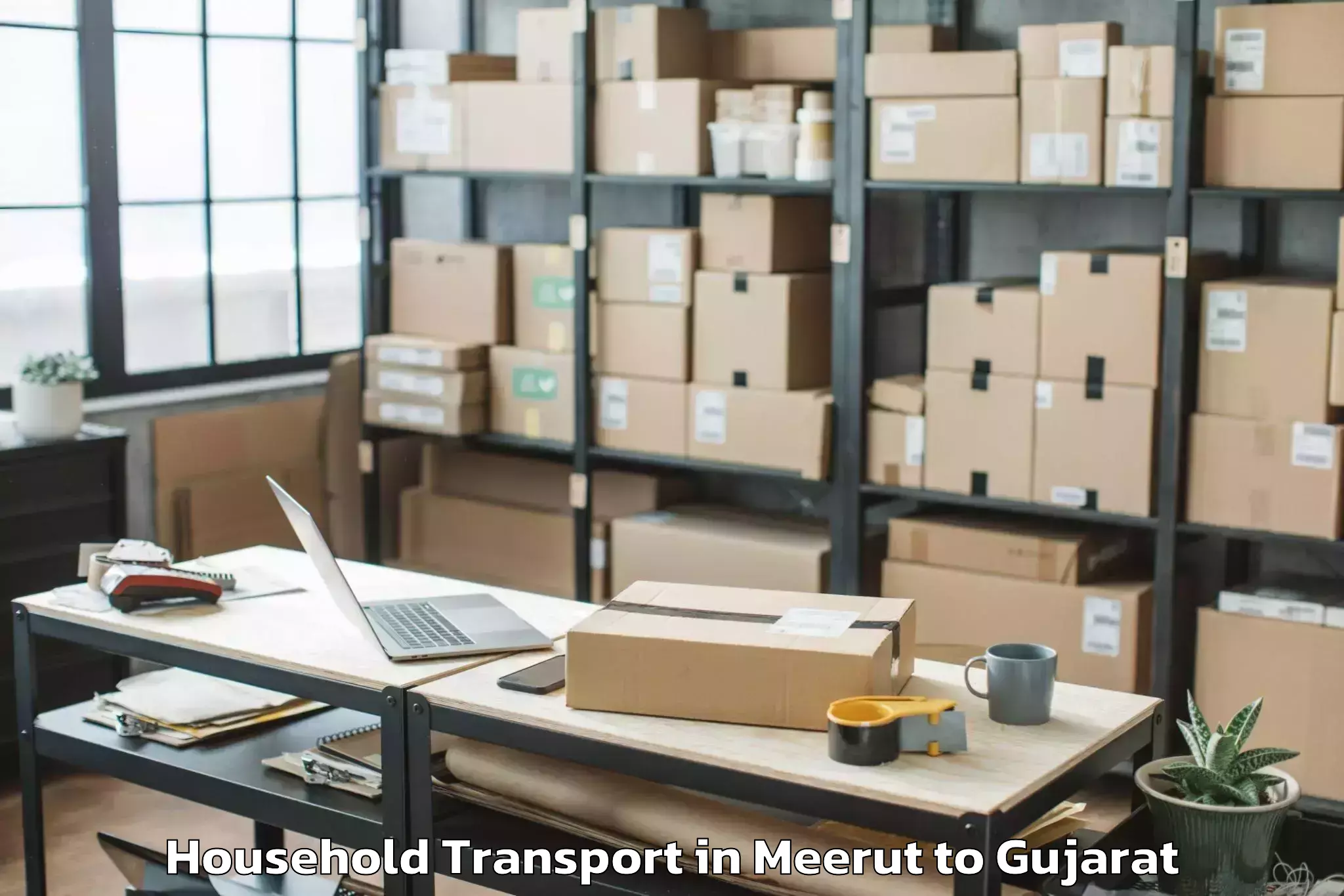 Easy Meerut to Chanasma Household Transport Booking